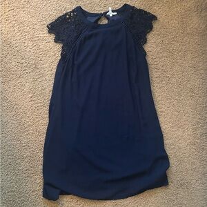 Altar'd State Navy Blue Lace Mini Dress